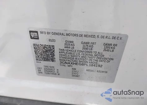 2023 Chevrolet Equinox Fwd Ls from USA, damaged, VIN 3GNAXHEG8PL184192